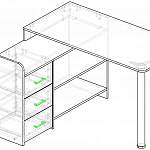 Чертеж Стол компьютерный угловой НК-5 BMS