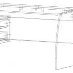 Чертеж Письменный стол КСТ-115 BMS