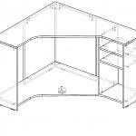 Чертеж Угловой компьютерный стол Финн-3 BMS
