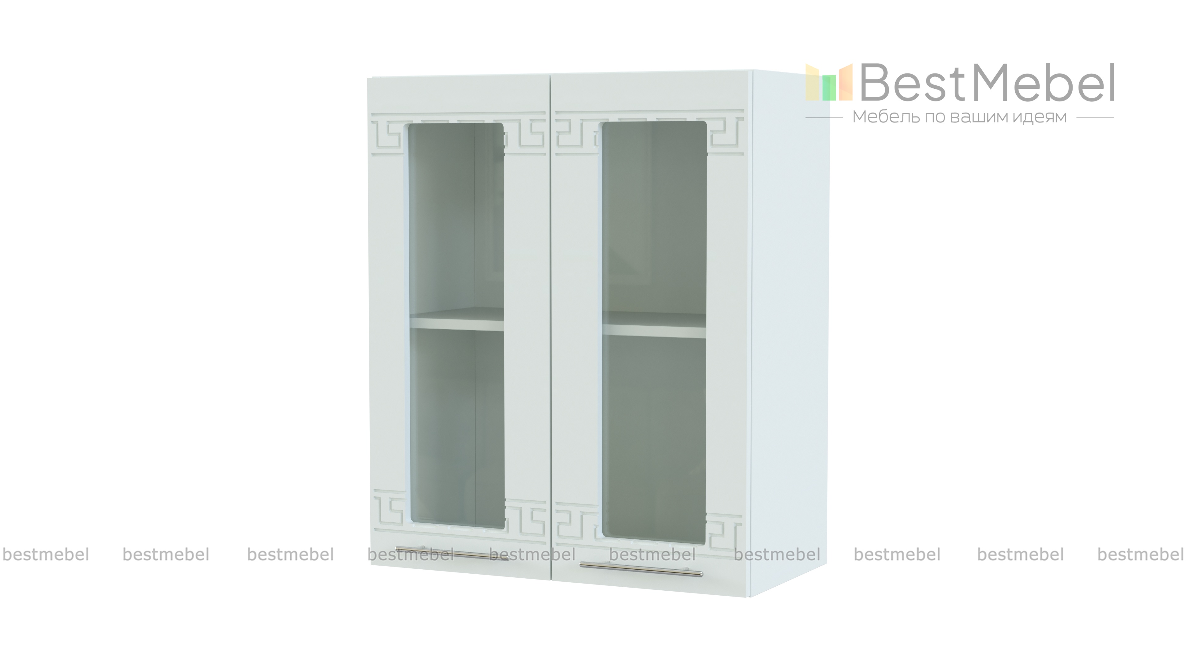 Шкаф навесной со стеклом 1000 Греция BMS