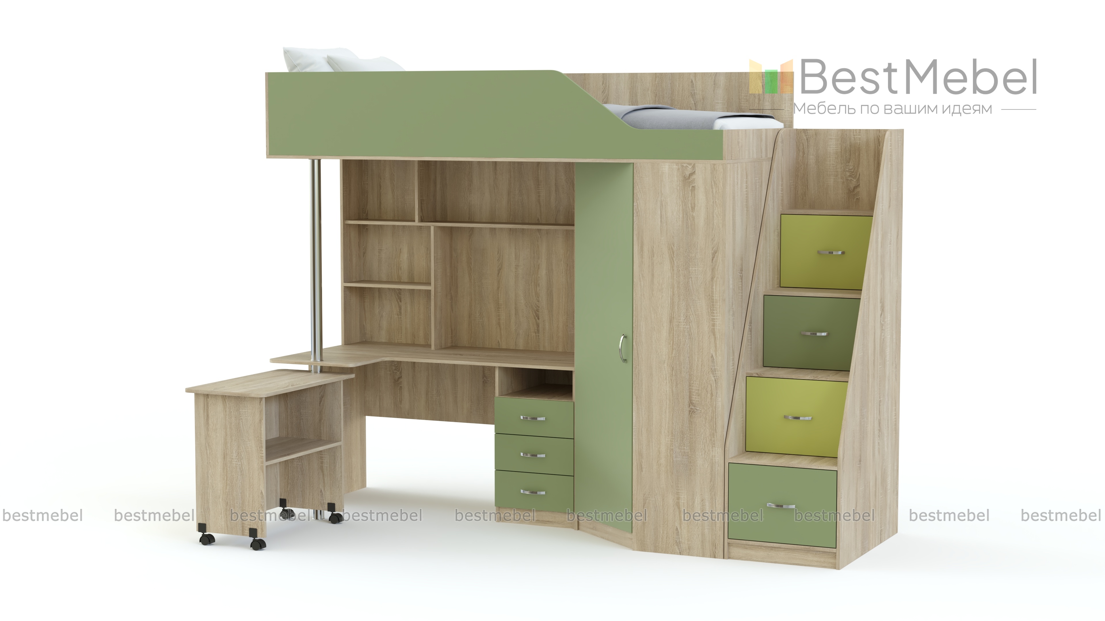 Детская кровать чердак Мерабель 1 BMS