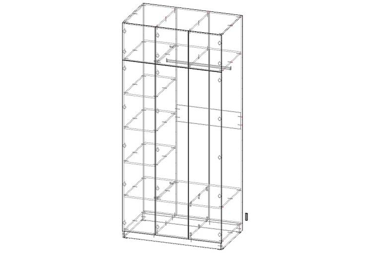 Распашной шкаф Вилета 6 (1200х2600х700)