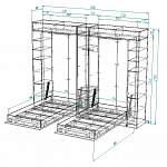 Чертеж Шкаф-кровать трансформер Дуо 1 BMS