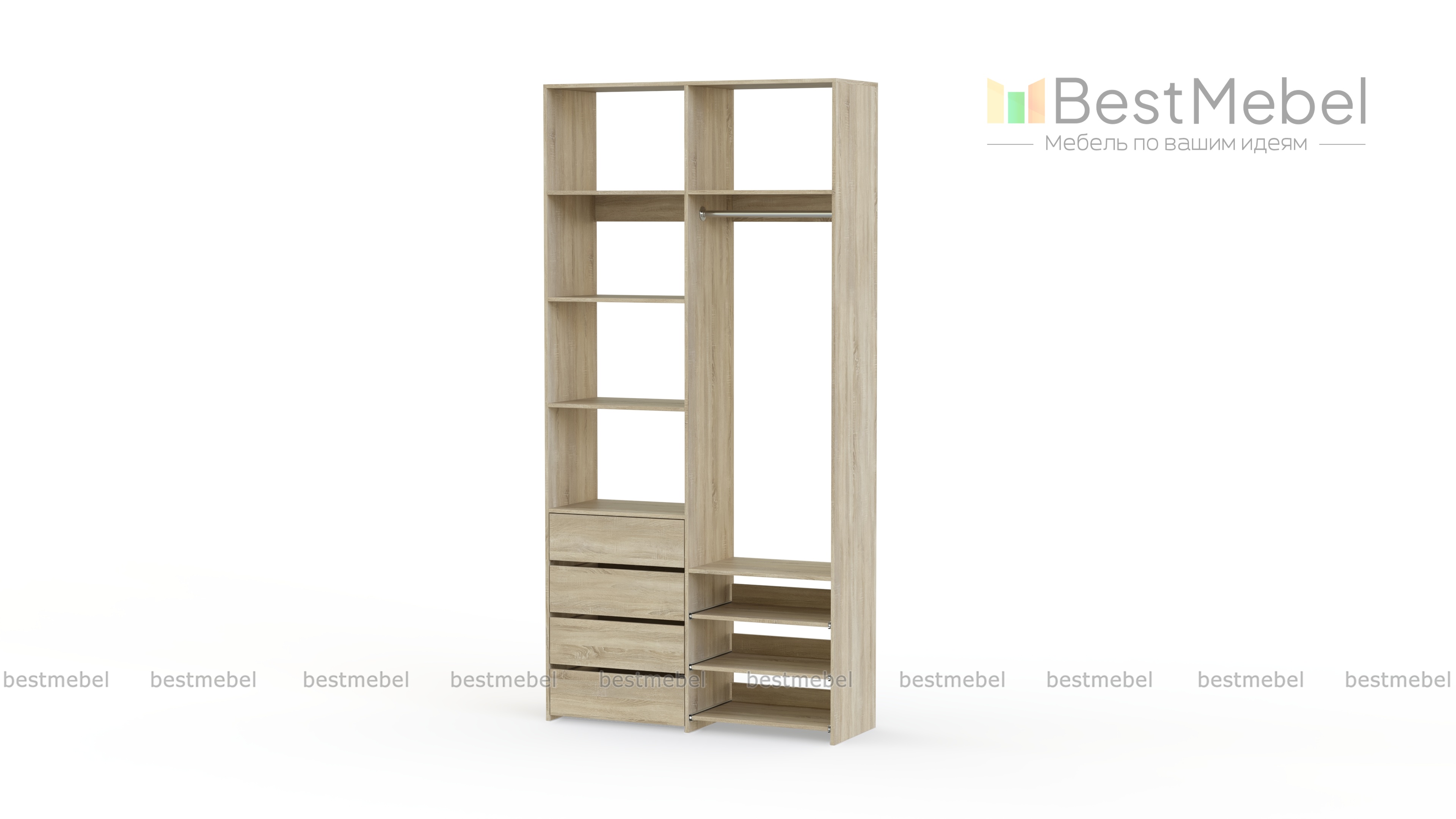 Стеллаж для одежды Мирта 87 BMS