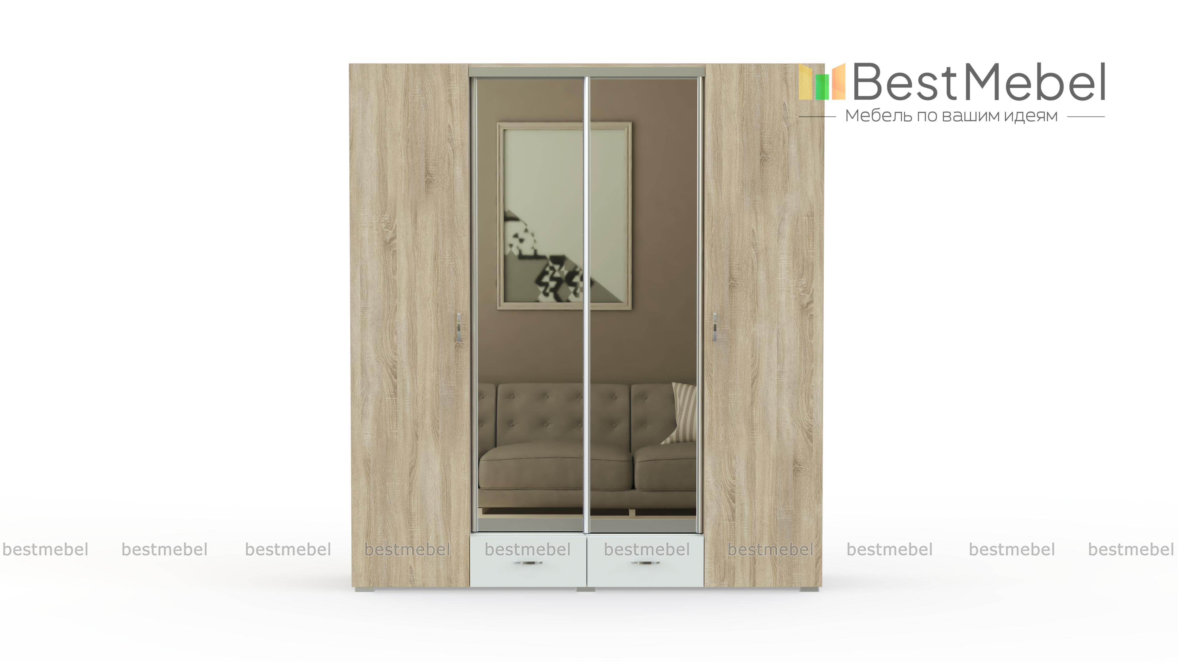 Распашной шкаф Линда-4 BMS - Фото